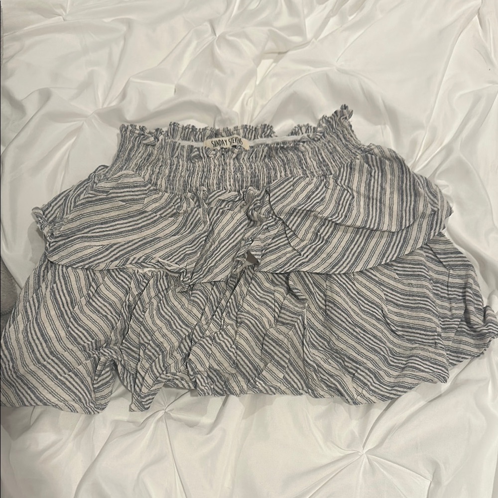 Striped Blue and White Women's Skirt